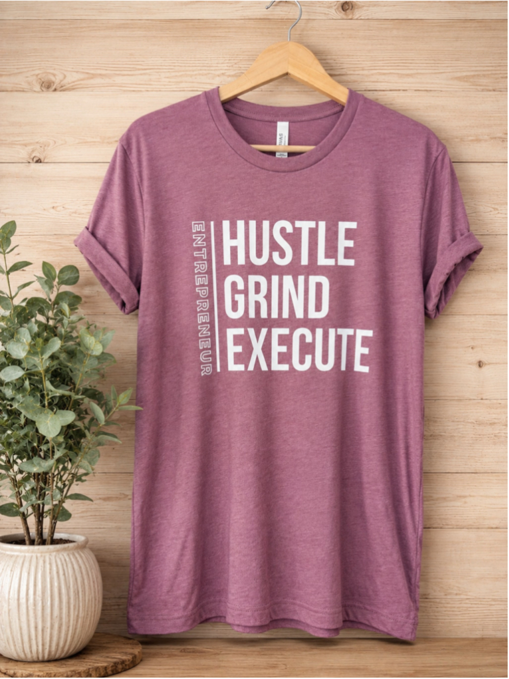 Bella Canvas Hustle Grind Execute Entrepreneur Graphic Tee Large New
